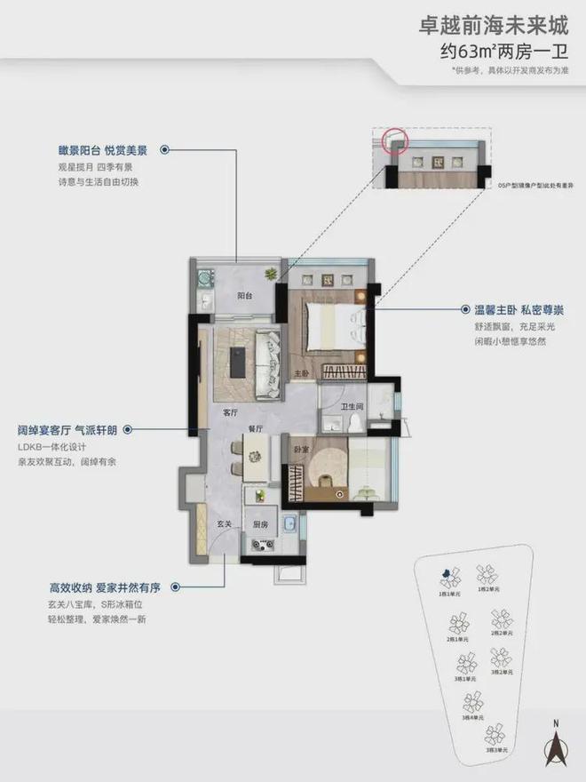 6-112㎡总价243万起一文了解。尊龙凯时网站《前海未来城》在售户型7(图3)